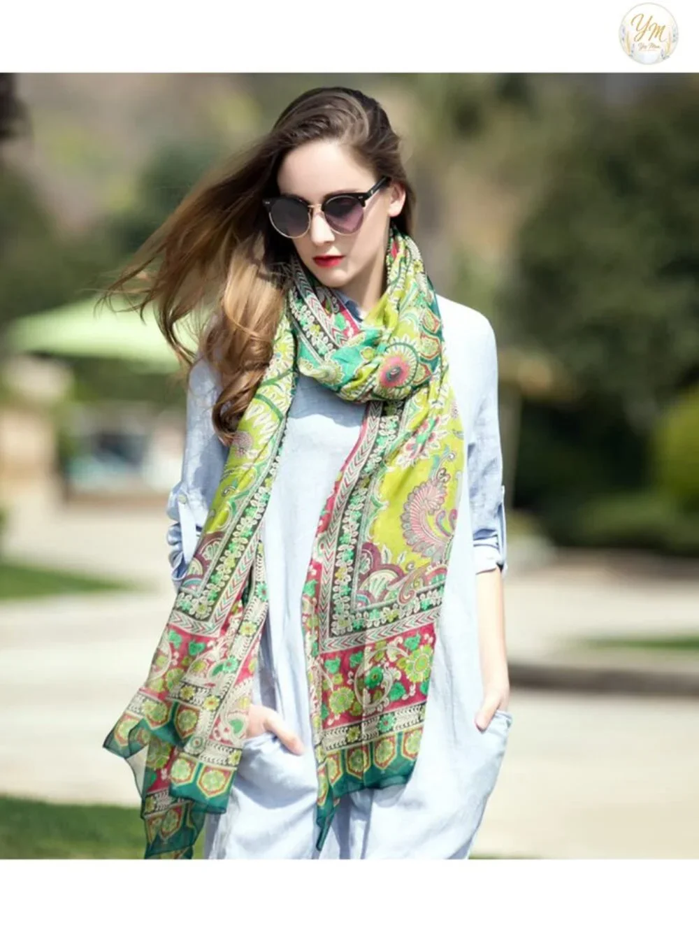 100% Mulberry Silk Pashmina Shawl Wrap for Women Oversized Lightweight 90x43